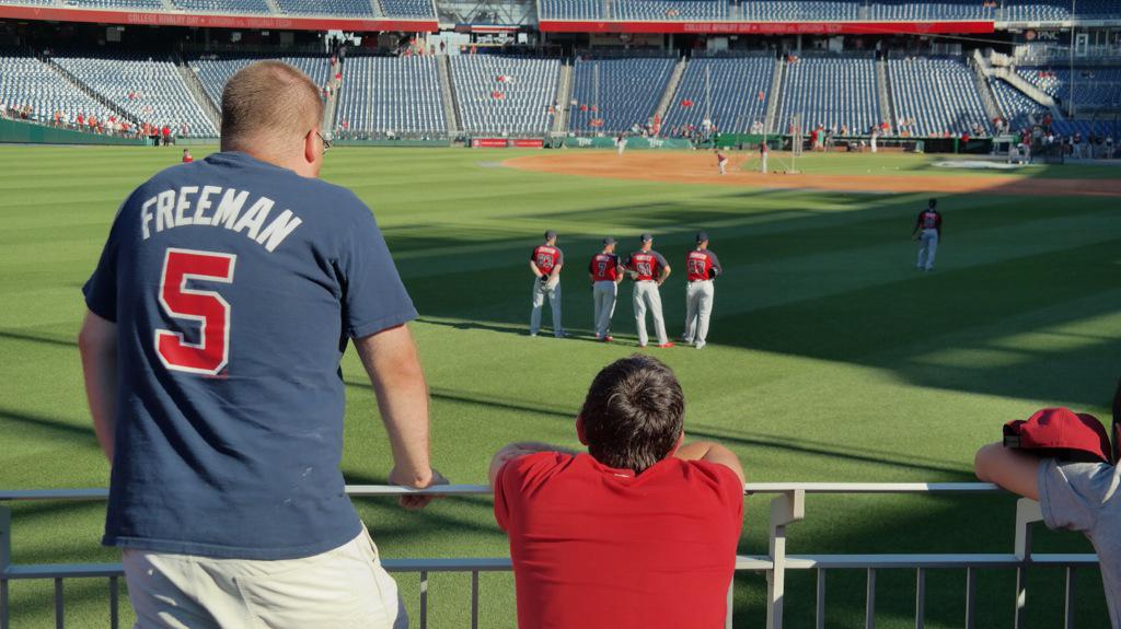 Braves's tweet photo. #BravesInDC on the field and in the stands. http://t.co/NHFG9rGO0a