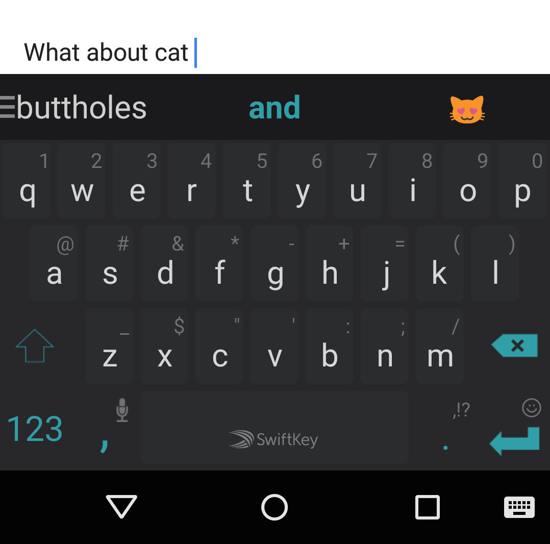 SwiftKey's tweet photo. What have you been up to, @ryanparadez? Share a screenshot of YOUR weirdest predictions with us using #SwiftKeyGame http://t.co/mkJI1b46Fy