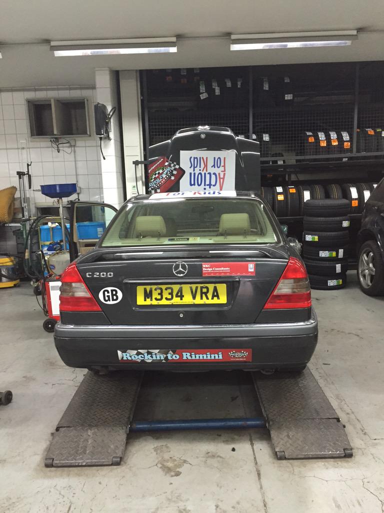 Like2Let's tweet image. Great service @MercedesBenz Demon Brussels for helping with our car @ActionForKids @WackyRally. Thank You Bertrand!