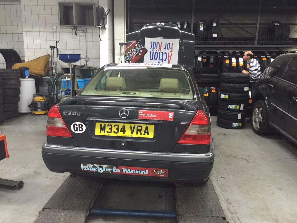 Like2Let's tweet image. Great service @MercedesBenz Demon Brussels for helping with our car @ActionForKids @WackyRally. Thank You Bertrand!