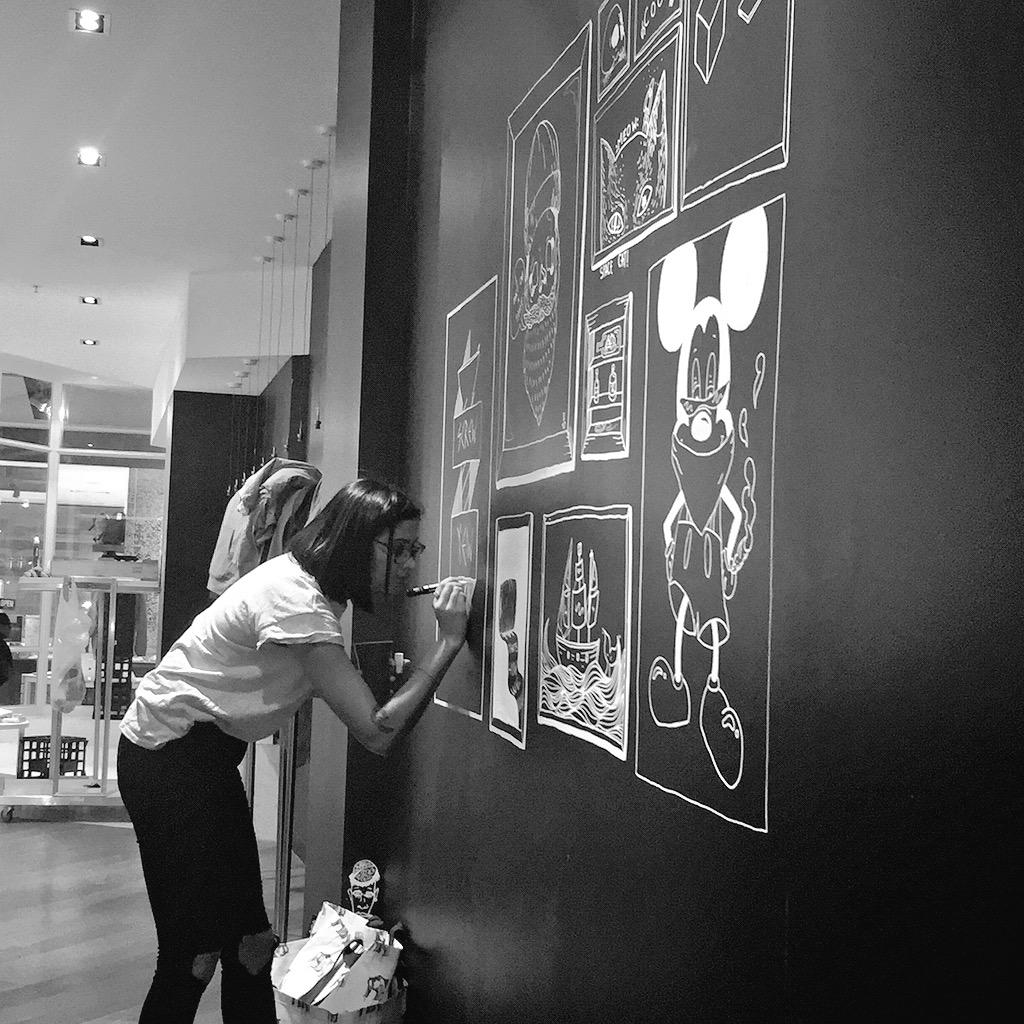 makusart's tweet photo. Busy working on the Wall for the new @Homelessofmelb store in @melbcentral http://t.co/olEqL7pW56