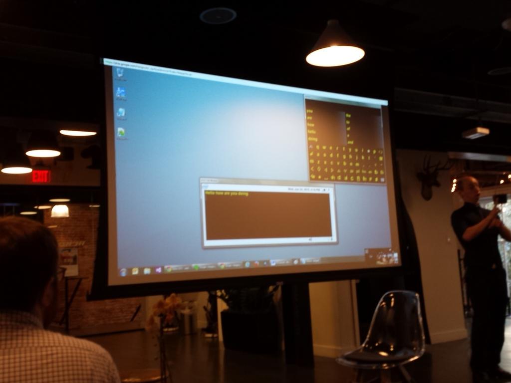 mattplarson's tweet image. Fantastic demo of ACAT -- accessibility tech developed by @intel for @StephenHawking8 #a11yhack @DCLegalHackers