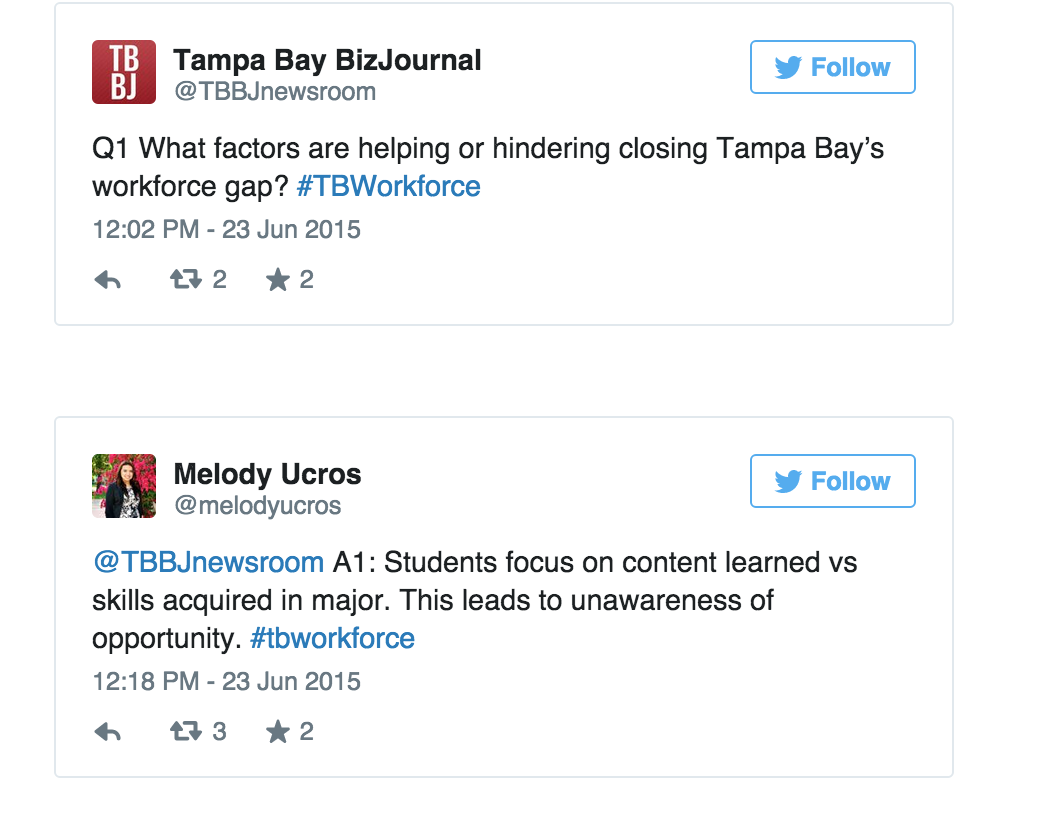 TBBJnewsroom's tweet photo. #TampaBay leaders discuss the #TBWorkforce gap in technology http://t.co/bNFRBwg8dP http://t.co/Lr021xowrG