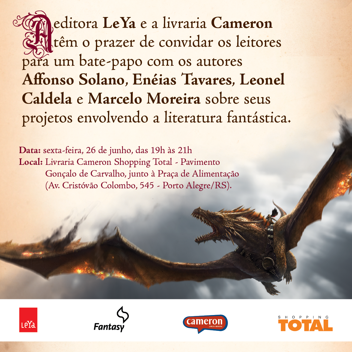 leyabrasil's tweet photo. Nessa sexta-feira (26/6) tem evento em PORTO-ALEGRE c/ nossos autores! Confiram: http://t.co/C0iybrUGK5