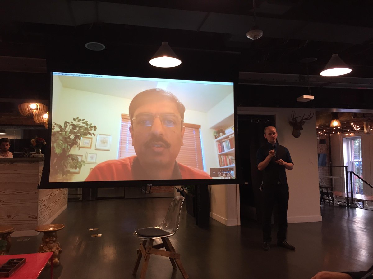 claravangerven's tweet image. Sai Prasad talks about improving Stephen Hawking’s communication system at @DCLegalHackers #a11yhack. Fascinating.