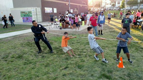 LAPD Northeast cops hard at work at Summer Night Lights, Piedmont Park