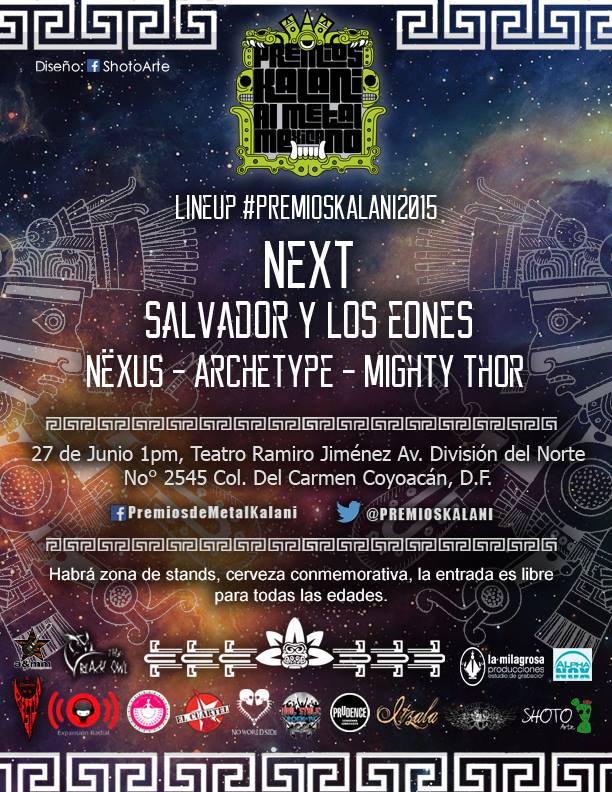 PREMIOSKALANI's tweet photo. Los esperamos el próximo sábado 27 de junio RT!
@ImLibido 
@Implodeofficial  
@IndigoProfundo  
@InfectedHumanMx http://t.co/tILwctaTuY