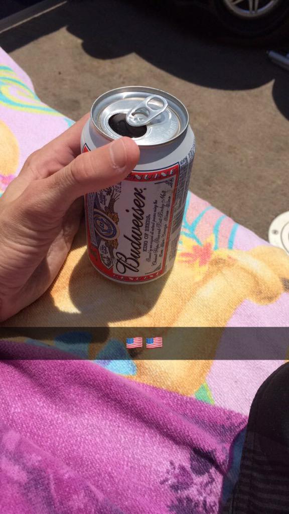 andrewa_lee's tweet photo. Thanks for the beer today @MartinTruex_Jr! http://t.co/XmQpoax7le