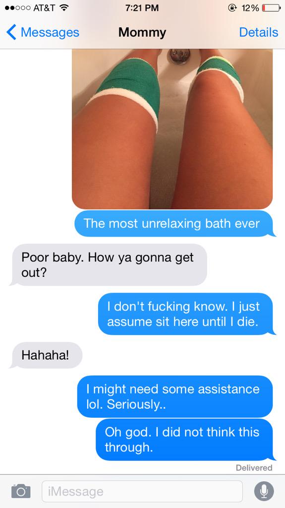 TayElizabeth2's tweet photo. In case you were wondering how my Wednesday night is going. Keep in mind my bandages can't get wet. http://t.co/tOeUt1azDJ