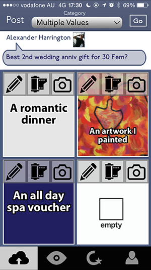 TheChoosrApp's tweet photo. What's the best anniversary present for my wife? #decisionsdecisions #decisions http://t.co/asTIJ2mLz7 http://t.co/IkwHFbquHb