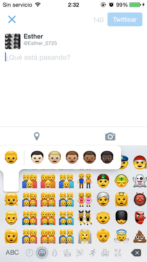 Esther_0725's tweet image. Con los nuevos emojis del iOS 8.3 ya no hay racismo👌👌🏻👌🏼👌🏽👌🏾👌🏿 #DiNoAlRacismo #iOS8_3