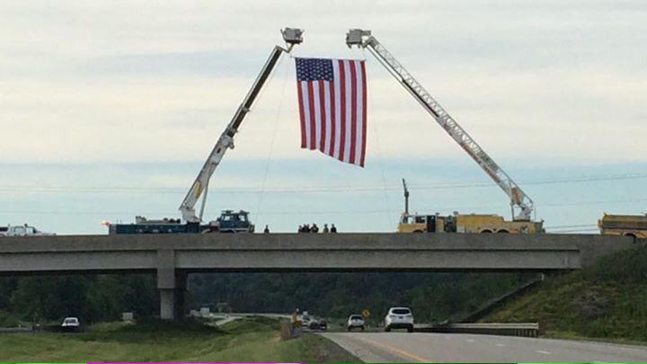 Honoring #KyleSwain Photo by #EastEndFireDepartment #MercerPa R.i.p.  Should have told me I'd have brought a flag too