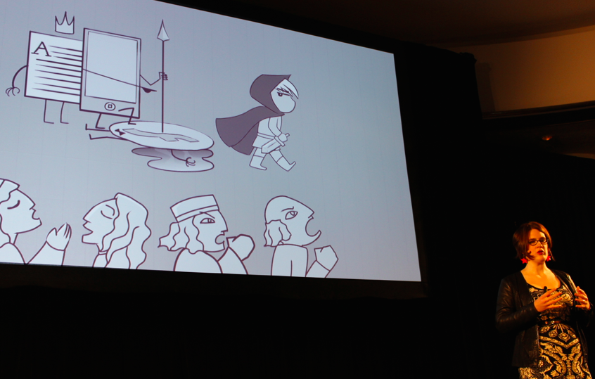 DeveloperSteve's tweet image. &quot;Once upon a time Flash was dethroned by Steve Jobs and the iPhone&quot; @rachelnabors #wdcode