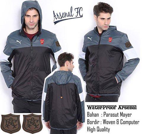Ready Stock "jaket Waterproof Arsenal" Bhn Mayer, Hrga 170rb, Promo. CP 085763061766. Pin 26FC2D92. Anti Air !
