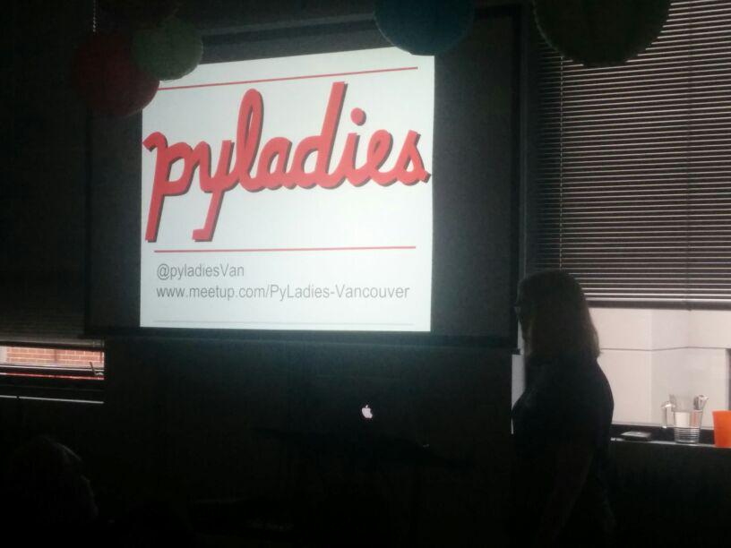 roadside_seb's tweet photo. Pitch for @pyladies at #vanpy. Soooo cool! Thanks @Caroline5 http://t.co/usHsjspT9p