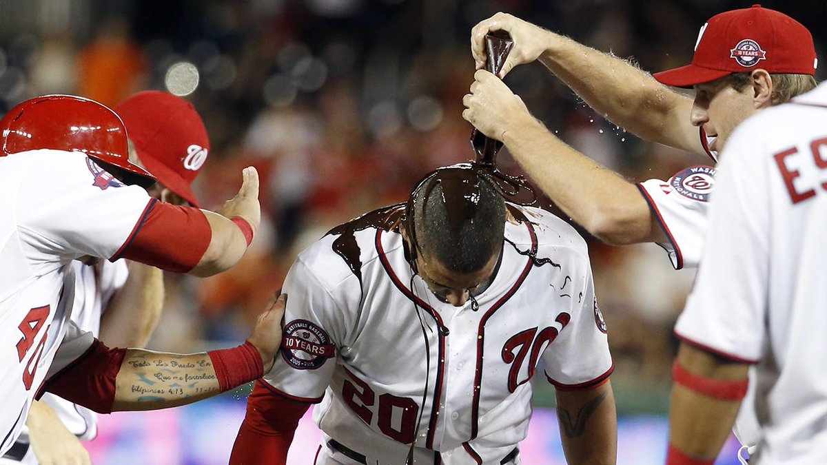 Sportsnet's tweet photo. The chocolate syrup rituals continue in Washington: http://t.co/L51o2ZvuZk #Nationals http://t.co/awSNPJNMjj