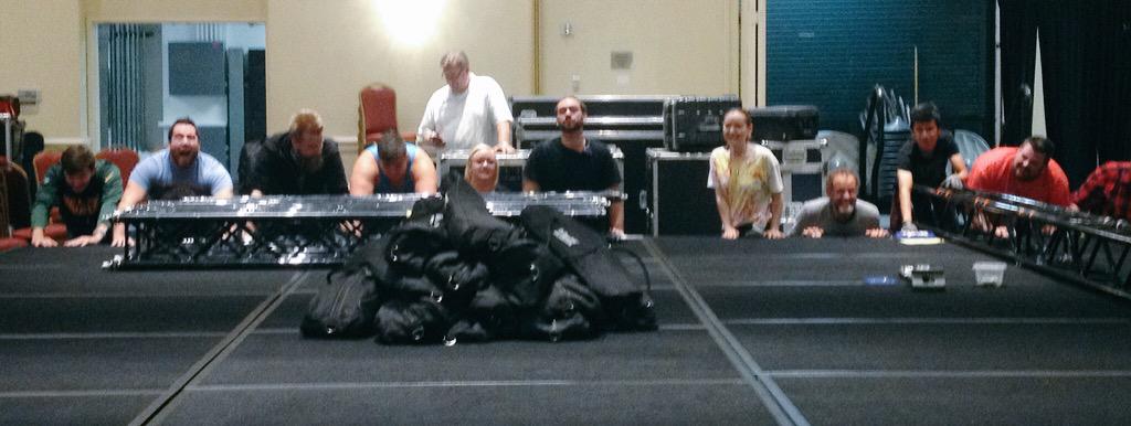 quakeevents's tweet photo. Working hard or hardly working? #yeimpact staff getting ready for tomorrow! #IMPACT2015 @breadofstone @CFEastCoast 💪😏 http://t.co/Vy1TkvJQVC