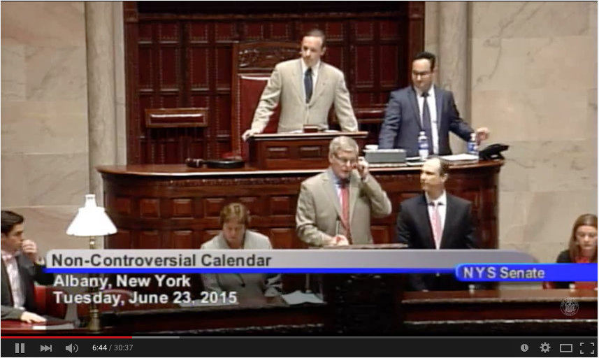 FtGreeneCyclist's tweet image. You haven't seen a thing until you see @NYSenate 'debate' S4494B. Jump to 6:15. bit.ly/1Cuy2gO #headexplodes