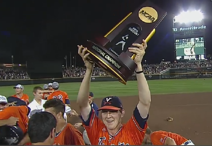 SportsCenter's tweet photo. Virginia is just 4th school to win CWS the year after losing in the championship game. http://t.co/2ok9MeXIN1