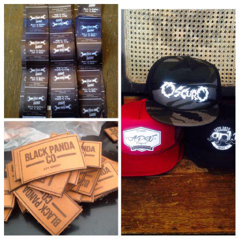 disini bisa memproduksi label kulit min order 1 lusin, label satin, topi trucker min order 6pcs pin 54AD9693