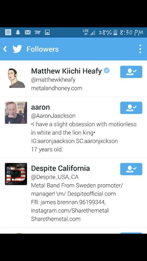 SeckndLevel's tweet photo. Thanks for the follow! @matthewkheafy \m/ #stayheavy http://t.co/nxafIB9hF6
