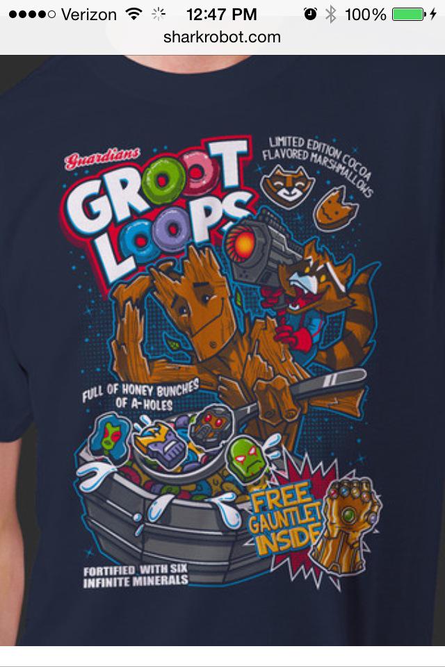 sillysherrie's tweet image. So I ordered myself the coolest shirt ever today 😀 #GrootLoops