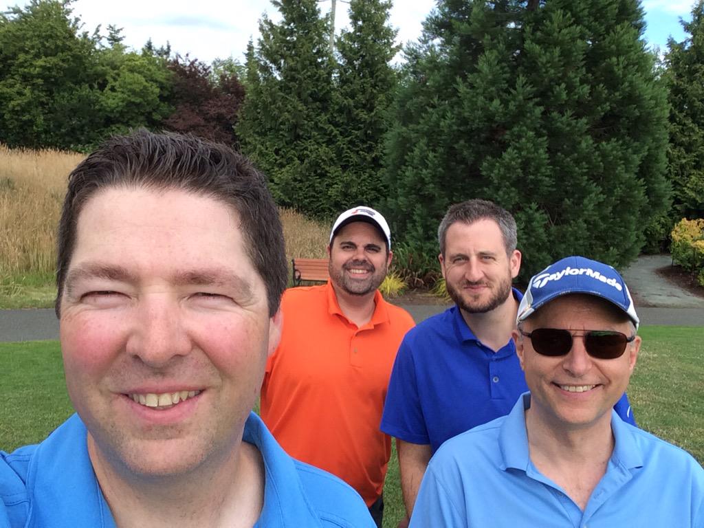 croucj's tweet photo. Beautiful day at Cordova Bay Golf Course with McHardy, Pratt, and Kelly ! http://t.co/q93N1aYqYc