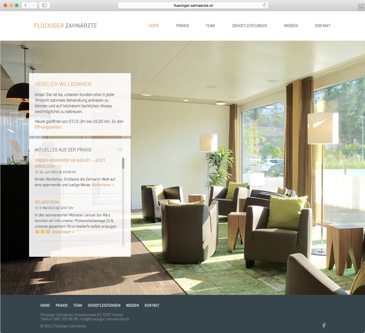 Webstudio Zimmerli Redesign Der Startseite Von Fluckiger Zahnarzte Der Modernen Zahnarztpraxis In Muhen Http T Co 4s7hsqjhid