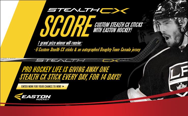 ProHockeyLife_'s tweet photo. We're giving away 1 Easton Stealth CX stick every day, for 14 days! #ScoreCXContest ---> http://t.co/aLXhAV46QM http://t.co/8PTgKlJweN