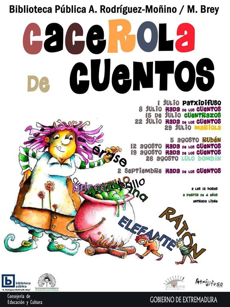 JxJuglar's tweet photo. Hace una "Cacerola de Cuentos" ? con #patxidifuso y amigos en Biblioteca Pública de Cáceres este verano http://t.co/FOfH4CS8vx