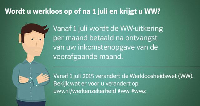 Vanaf 1 juli verandert de Werkloosheidswet (WW). Bekijk wat er voor u verandert op uwv.nl/werkenzekerheid #ww #wwz