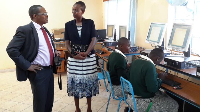 I Choose Life Africa CEO and Misyani Girls Principal during ICT for Learning roll out; in this photo dated 25/6/2015.