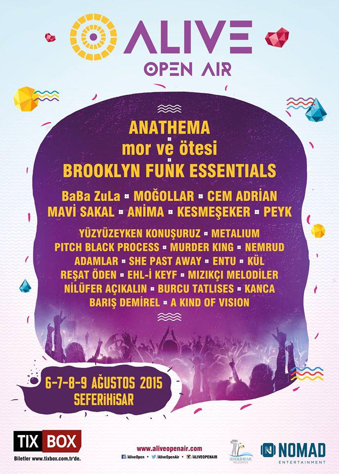 #TRninencanlıfestivali Alive Open Air'da çıkacak sanatçılar açıklanmaya devam ediyor. Şimdilik line-up şu şekilde;