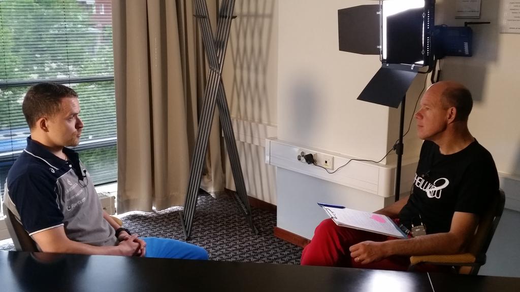 FinnVolleyBall's tweet photo. Making of @FIVBWorIdLeague inserts by @KajKunnas @yleurheilu with libero Jesse Mäntylä http://t.co/EWtPMgfk0j
