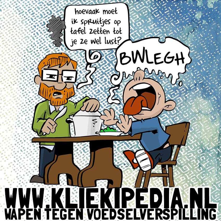 kliekipedia's tweet photo. Lekker, een spruitjeskliekje... �� Cartoon van de #Kassa-huistekenaar @peterscartoons over #Kliekipedia: http://t.co/qWVNIcjoLp