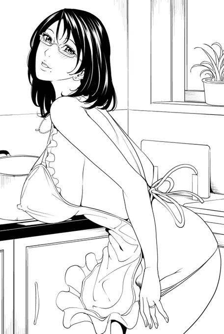 裸エプロン 