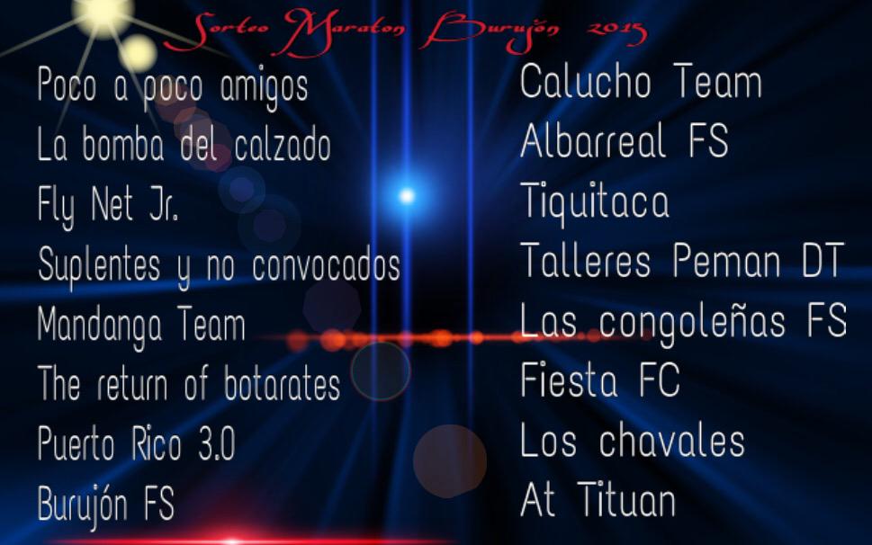 Esta noche sorteo 21 hs, ya tenemos los equipos