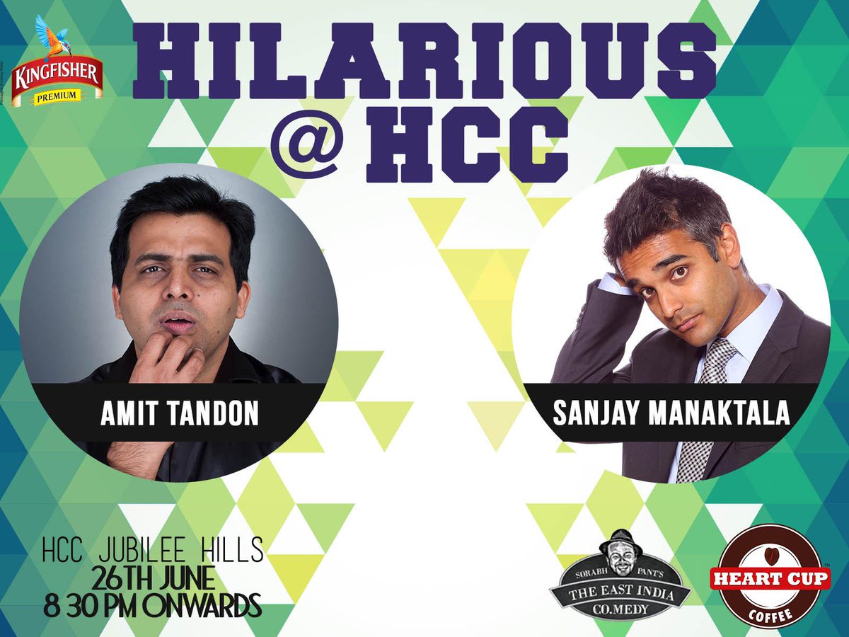 Hilarious @ HCC is back this week with Amit and Sanjay!! Come by Friday for a night of fun, food and laughs!!