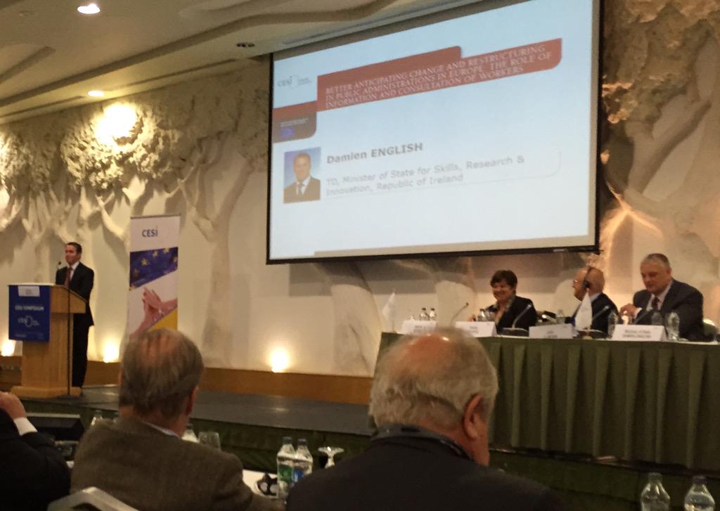 finndaa's tweet image. #CESIweb Damien English, Minister of State for Skills, Research &amp;amp; Innovation, Rebublic of Ireland #Dublin