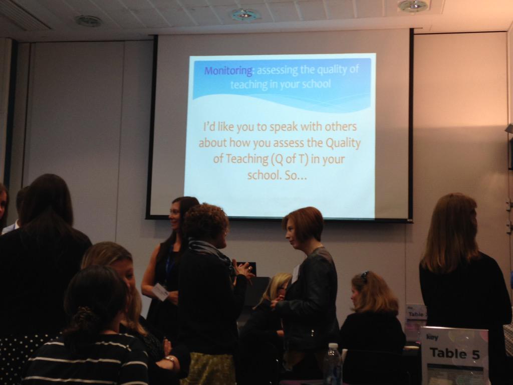 BakkerRachel's tweet photo. Doing a bit of 'speed dating' on how you assess quality of teaching at #keynewheads @PaulGarvey4 http://t.co/U5WcT7bgmY