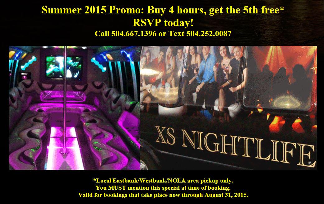 AMPartyBusLimos's tweet image. Summer Promo: Buy 4 hours, get the 5th free. Call 504.667.1396
Text 504.252.0087 
Details: ampartybus.com/summer