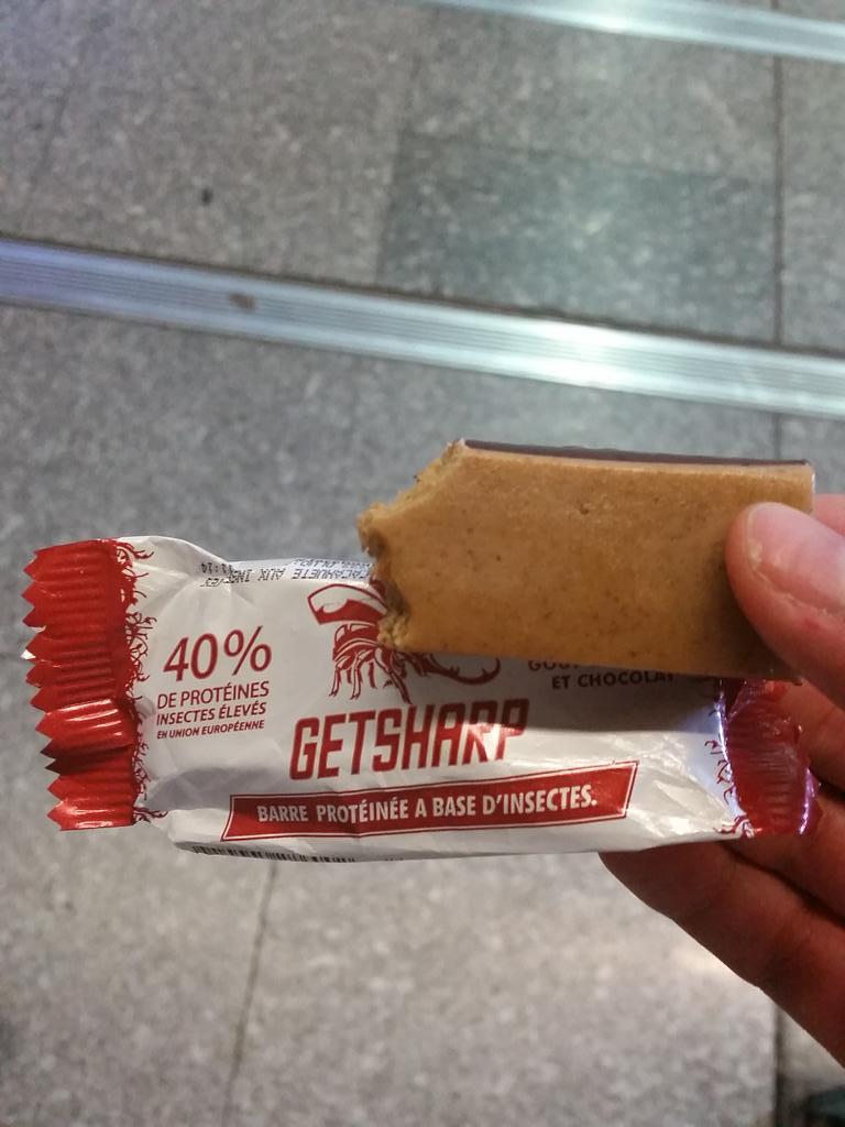 MVaragnat's tweet image. #HTC2015 insect cereal bars by @GetSharp_eu