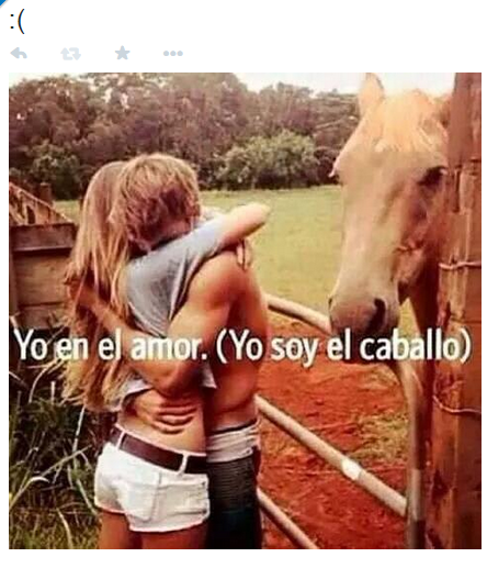 Carmita129's tweet photo. @ZZRadio #YoEnElAmor  soy como ese caballo jajajajaja http://t.co/heNqLHAlUi