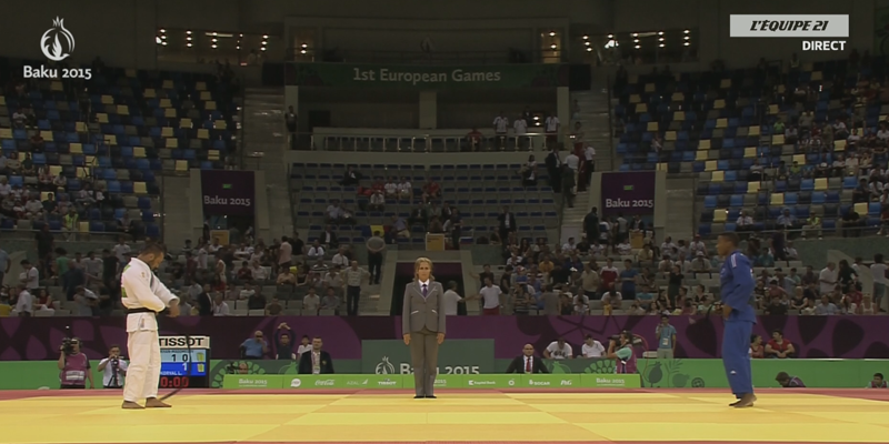 lachainelequipe's tweet photo. Toujours pas d'or pour les judokas français. @KorvalLoic termine avec l'argent. Bravo à lui ! ☺🇫🇷 #judo #Baku2015 http://t.co/xPLAS61P78