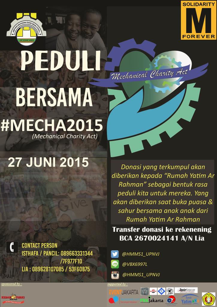PRK_Jakarta's tweet photo. Donasi yang terkumpul akan diberikan ke Rumah Yatim Ar-Rahman. #MECHA2015 http://t.co/FKxN4TL2Nl
