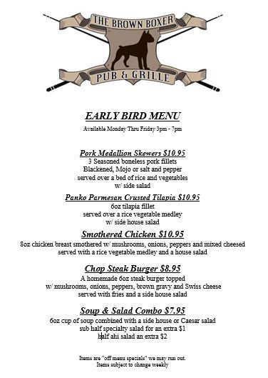 BrownBoxerUS19's tweet photo. Any Wrap &amp; Fries $5! Entrees under $11 &amp; $2.50 Pints to close #thebrownboxer #thirstythursday http://t.co/7YV5b6JjSr http://t.co/QF3O2fdif7