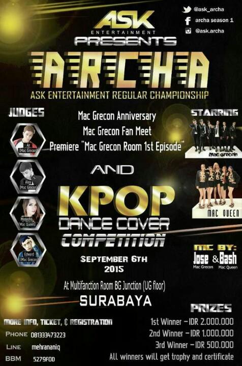 kpopers's tweet photo. [EVENT] ARCHA 1st Season&amp;Mac Grecon Anniv | UG Multifanction Room BG Junction | 6Sep'15 | info lengkap 👉 http://t.co/tPWOD5hXa9 @ask_archa