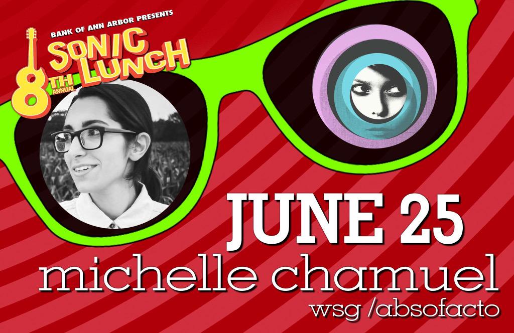 Today is <a href="/SonicLunch/">Sonic Lunch</a> w/ <a href="/MichelleChamuel/">Michelle Chamuel</a> &amp; <a href="/absofacto/">abso</a> at <a href="/annarborark/">The Ark</a>!! Doors open at 11:30AM!!  #AnnArbor