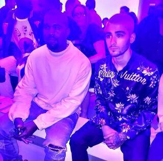 Liam & Zayn News on X: #New  Zayn is at the Louis Vuitton show sitting  next to Kanye West  / X