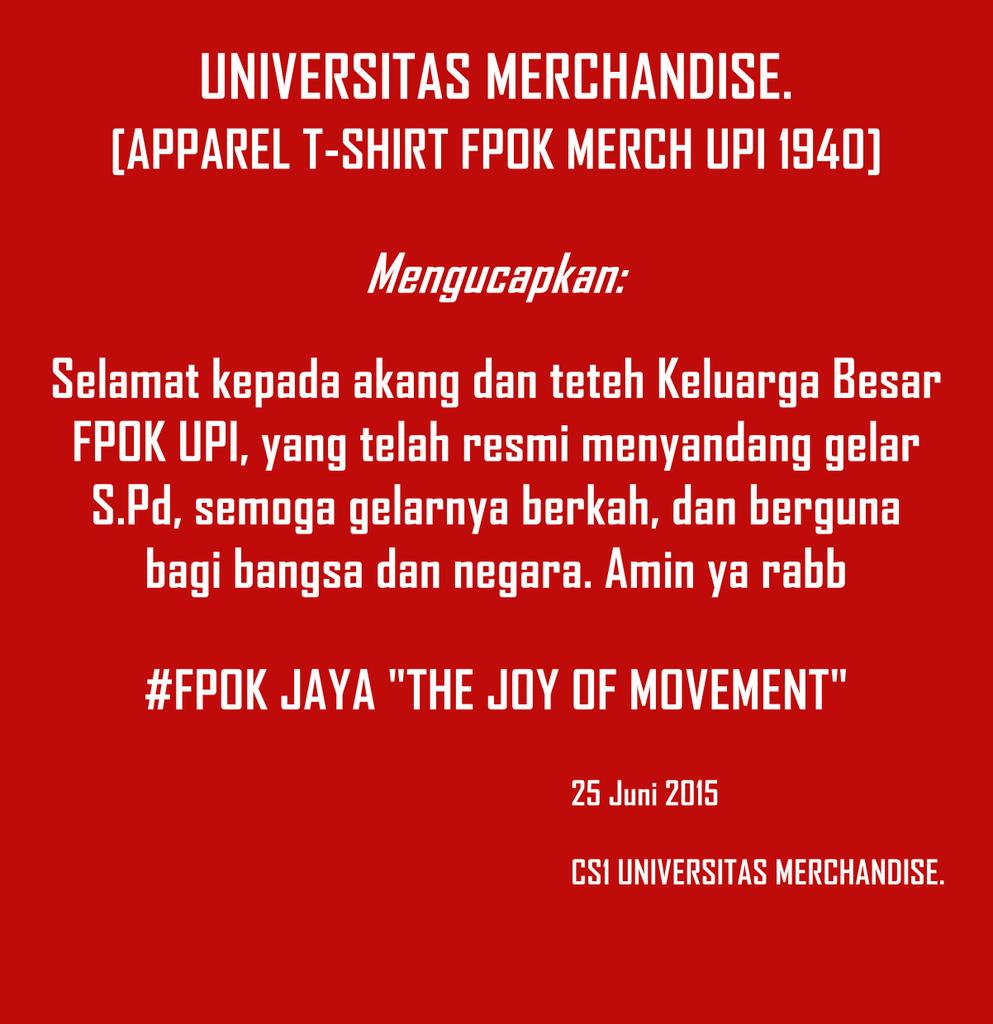 FPOKMerch1940's tweet image. Selamat gelar S.Pd na tos resmi CC:@ProfSengklekUPI @Info_UPI @pjkrupi @PGSDPenjas @sekilas_IKOR @infoPKO @PAMOR_FPOK
